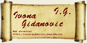 Ivona Gidanović vizit kartica